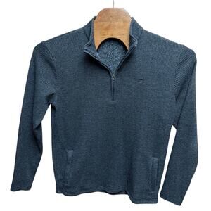 Travis Mathew 1/4 Zip Waffle Knit Top Men's Size Large Gray Pullover Pockets